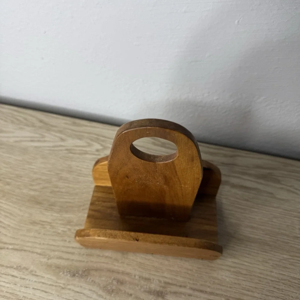 Vintage Handmade Wood Paper Napkin Holder Cottagecore Farmhouse‎ Country Folk